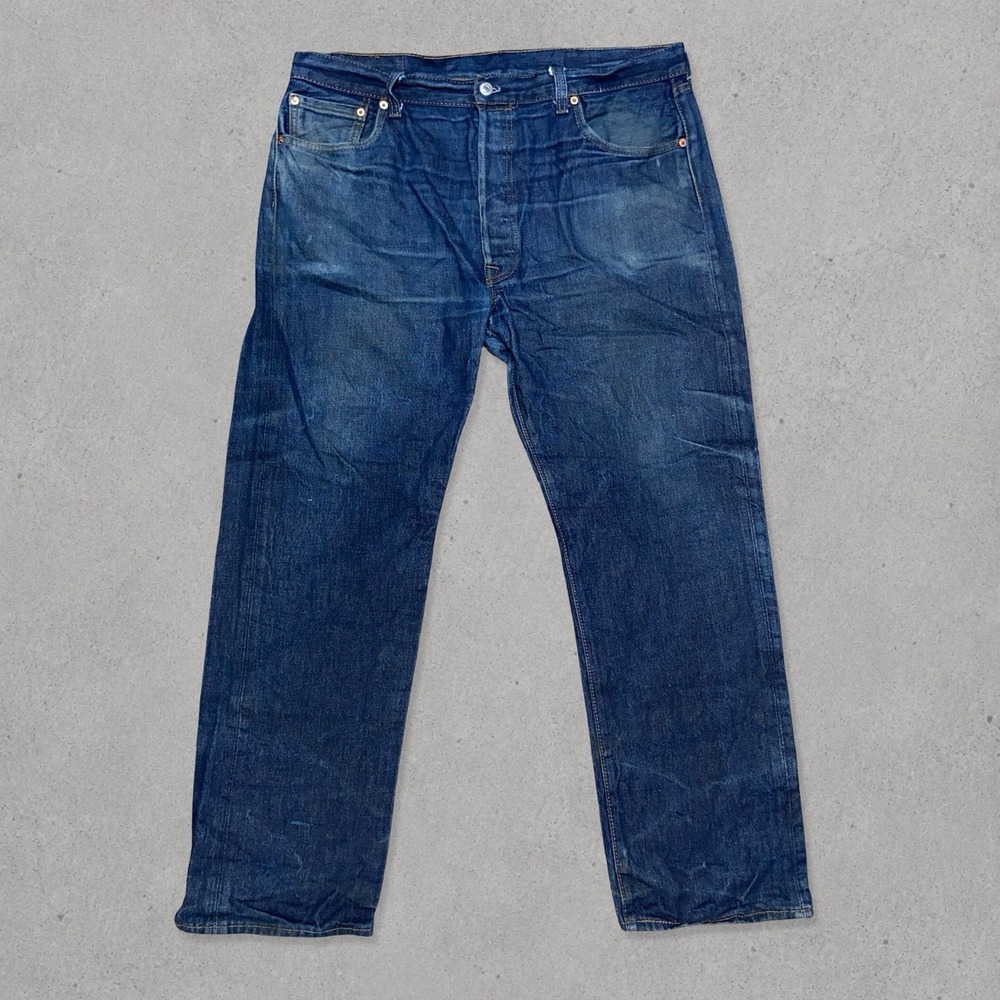 Levi's 501 Jeans Men's 38x32 (38x30) Blue Straight Leg Button Fly Denim Pants - Picture 2 of 10